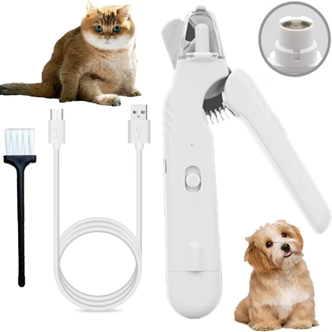 2-in-1 Pet Nail Clippers & Grinder with LED Lights – Quiet, Safe Grooming Tool for Dogs & Cats