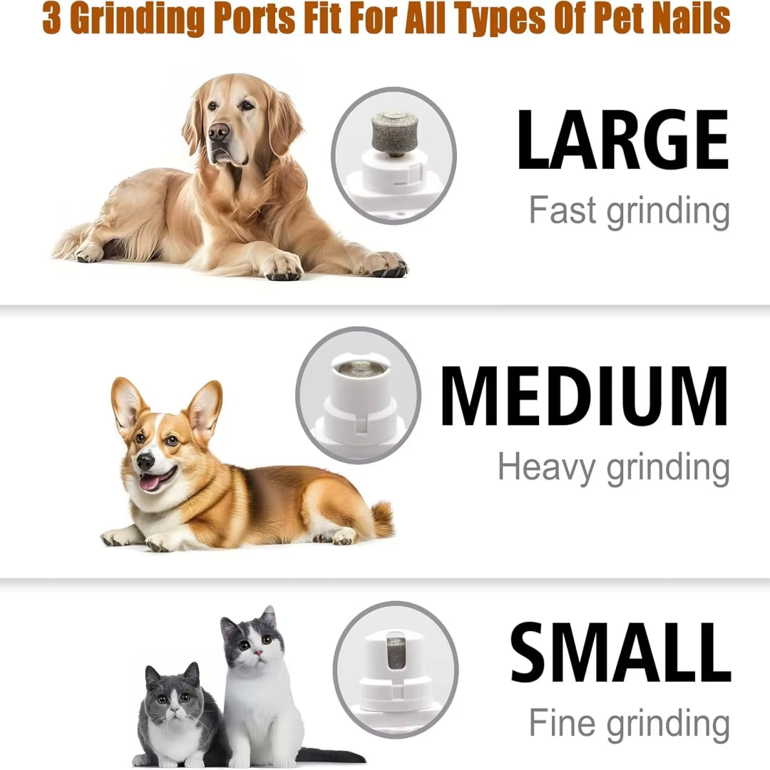 2-in-1 Pet Nail Clippers & Grinder with LED Lights – Quiet, Safe Grooming Tool for Dogs & Cats